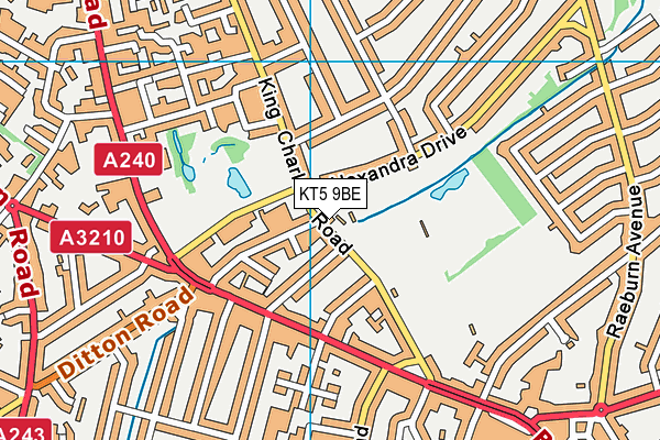 Alexandra Recreation Ground map (KT5 9BE) - OS VectorMap District (Ordnance Survey)