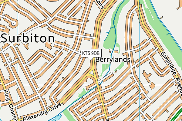KT5 9DB map - OS VectorMap District (Ordnance Survey)