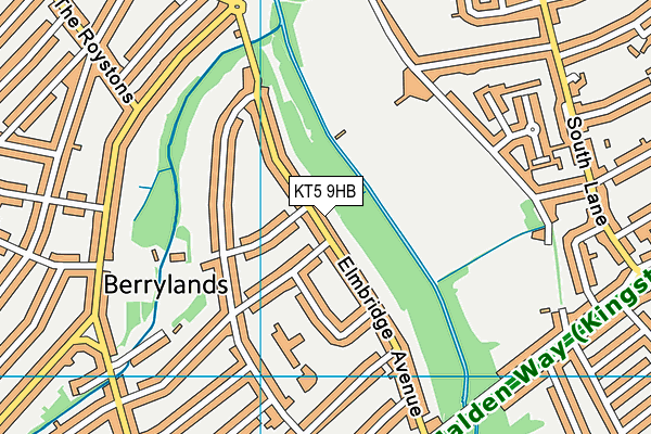 KT5 9HB map - OS VectorMap District (Ordnance Survey)