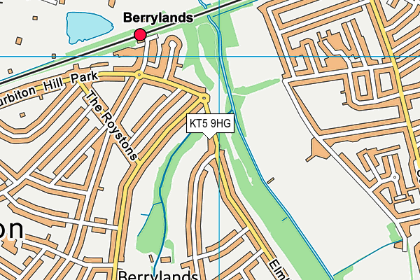 KT5 9HG map - OS VectorMap District (Ordnance Survey)
