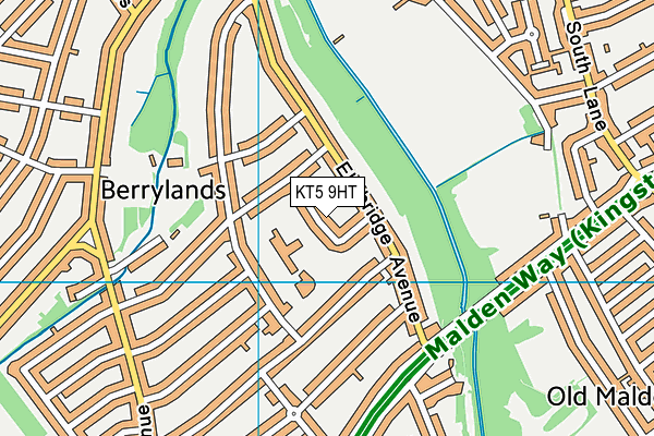 KT5 9HT map - OS VectorMap District (Ordnance Survey)