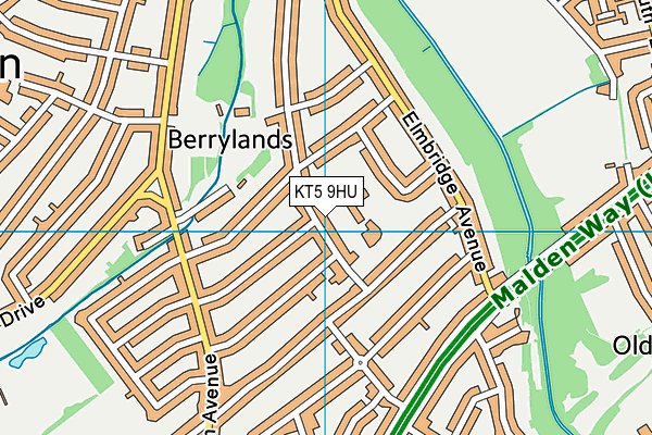 Grand Avenue Primary School map (KT5 9HU) - OS VectorMap District (Ordnance Survey)