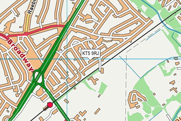 KT5 9RJ map - OS VectorMap District (Ordnance Survey)