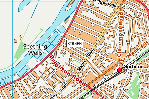 KT6 4EH map - OS VectorMap District (Ordnance Survey)