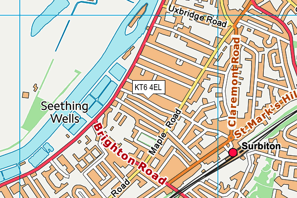 KT6 4EL map - OS VectorMap District (Ordnance Survey)