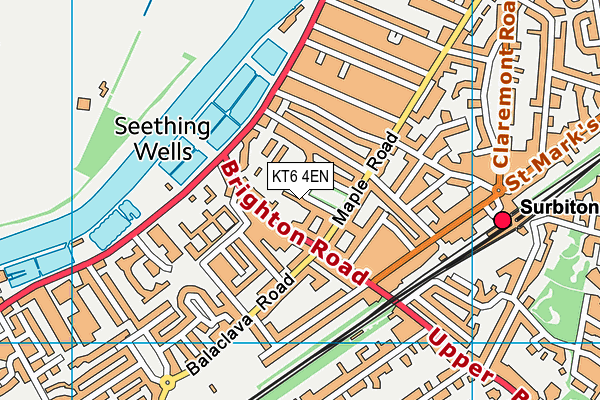 KT6 4EN map - OS VectorMap District (Ordnance Survey)