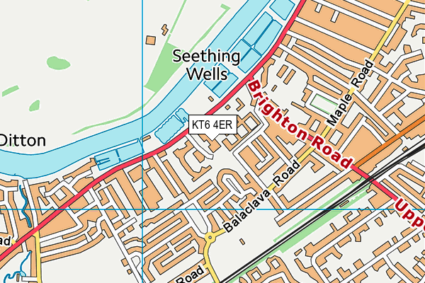KT6 4ER map - OS VectorMap District (Ordnance Survey)