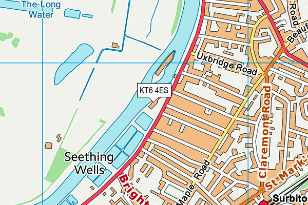 KT6 4ES map - OS VectorMap District (Ordnance Survey)