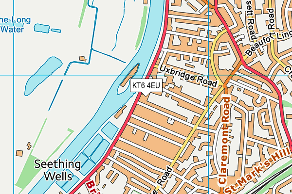 KT6 4EU map - OS VectorMap District (Ordnance Survey)