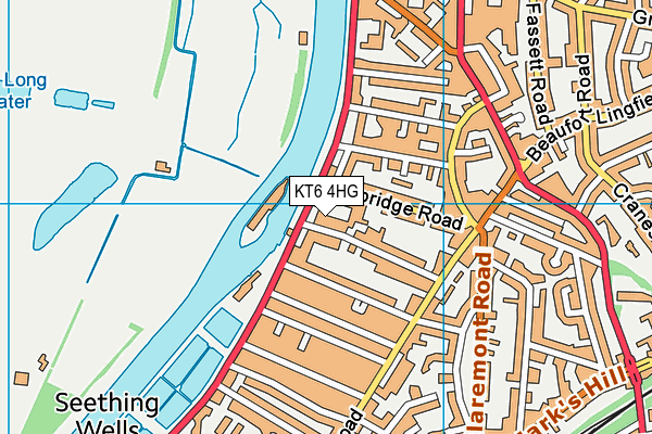 KT6 4HG map - OS VectorMap District (Ordnance Survey)