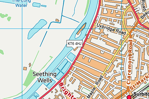 KT6 4HJ map - OS VectorMap District (Ordnance Survey)