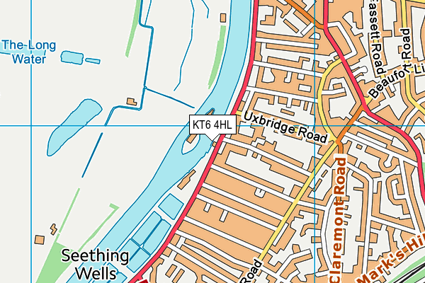 KT6 4HL map - OS VectorMap District (Ordnance Survey)