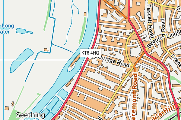 KT6 4HQ map - OS VectorMap District (Ordnance Survey)