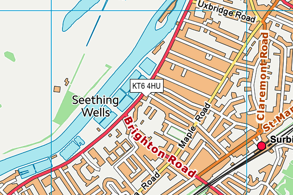 KT6 4HU map - OS VectorMap District (Ordnance Survey)