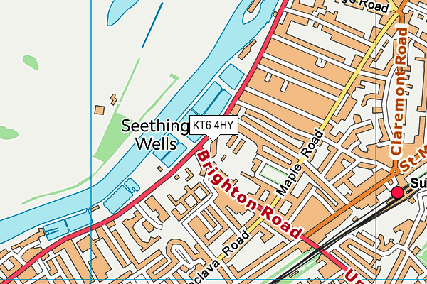 KT6 4HY map - OS VectorMap District (Ordnance Survey)