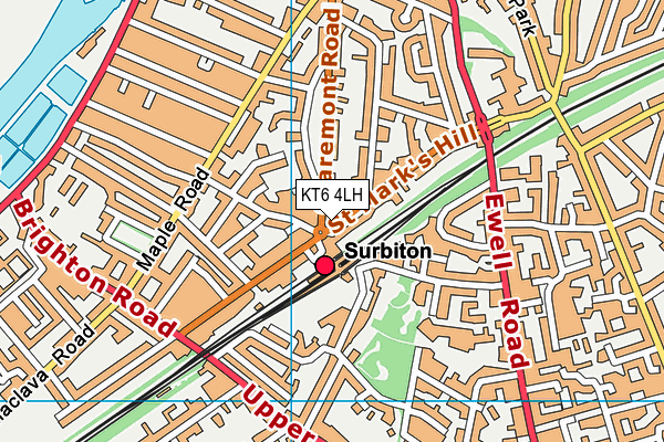 KT6 4LH map - OS VectorMap District (Ordnance Survey)