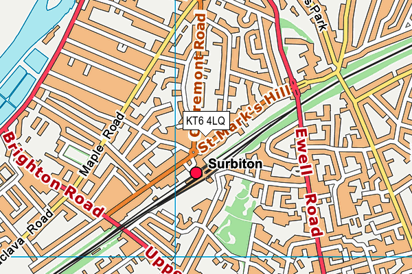 KT6 4LQ map - OS VectorMap District (Ordnance Survey)