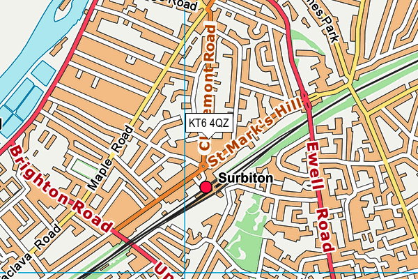 KT6 4QZ map - OS VectorMap District (Ordnance Survey)