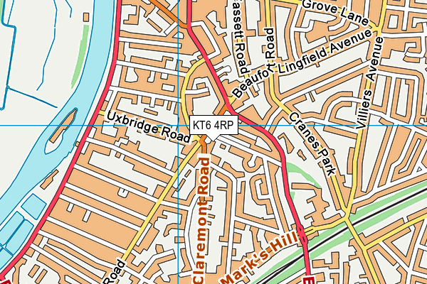 KT6 4RP map - OS VectorMap District (Ordnance Survey)
