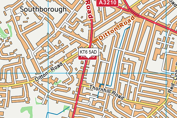 KT6 5AD map - OS VectorMap District (Ordnance Survey)