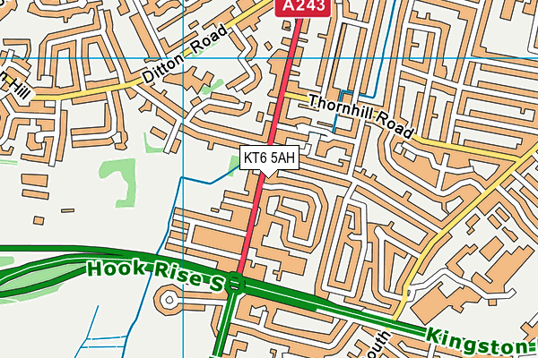 KT6 5AH map - OS VectorMap District (Ordnance Survey)