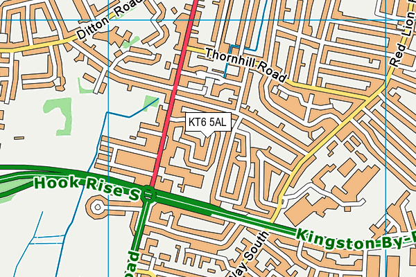 KT6 5AL map - OS VectorMap District (Ordnance Survey)