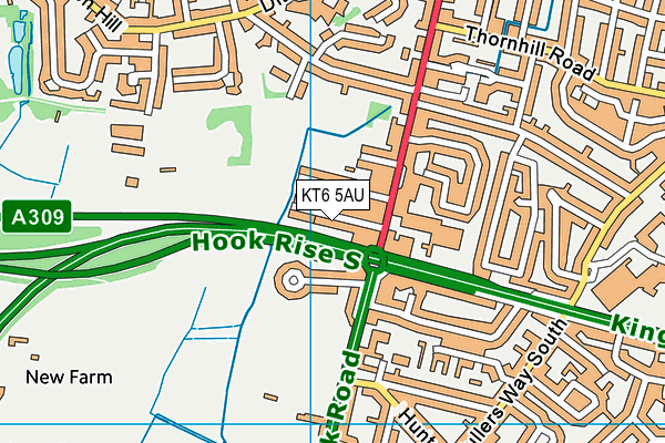 KT6 5AU map - OS VectorMap District (Ordnance Survey)