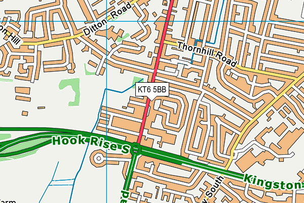 KT6 5BB map - OS VectorMap District (Ordnance Survey)