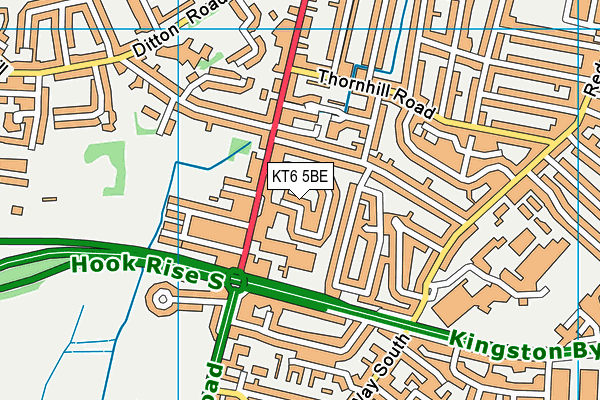 KT6 5BE map - OS VectorMap District (Ordnance Survey)