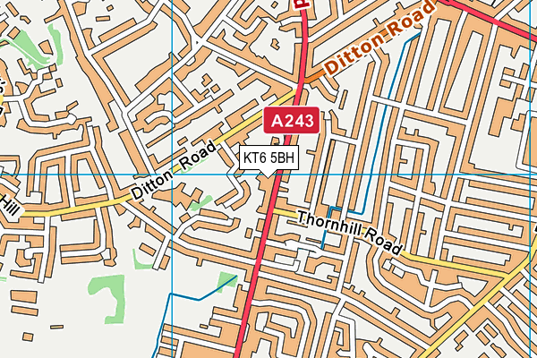 KT6 5BH map - OS VectorMap District (Ordnance Survey)