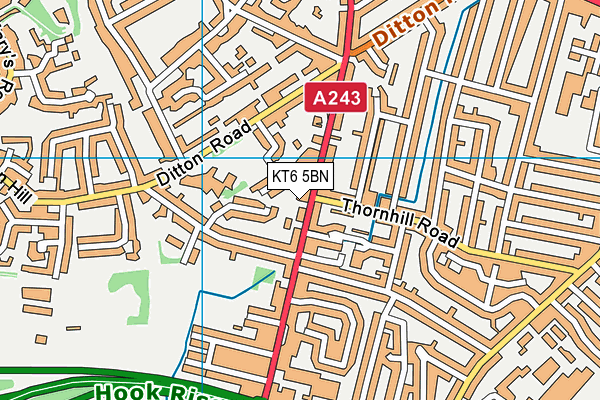 KT6 5BN map - OS VectorMap District (Ordnance Survey)