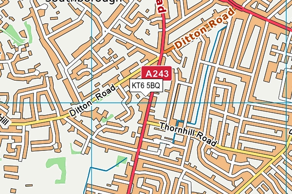 KT6 5BQ map - OS VectorMap District (Ordnance Survey)