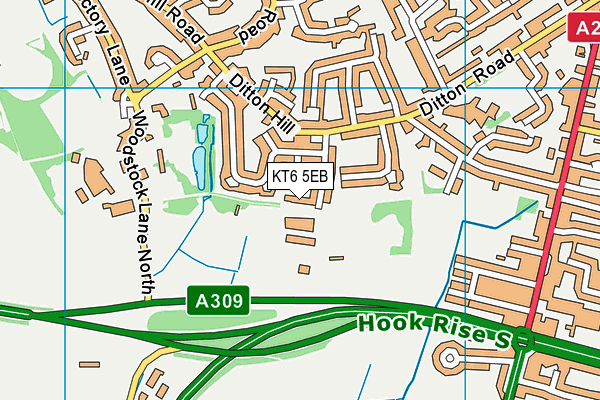 KT6 5EB map - OS VectorMap District (Ordnance Survey)