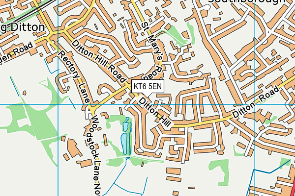 KT6 5EN map - OS VectorMap District (Ordnance Survey)