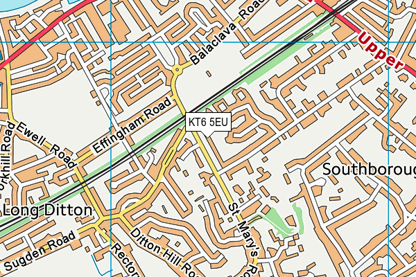 KT6 5EU map - OS VectorMap District (Ordnance Survey)