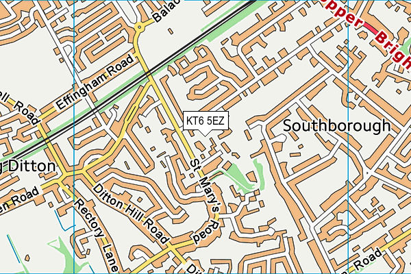 KT6 5EZ map - OS VectorMap District (Ordnance Survey)