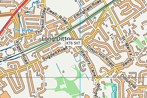 Long Ditton Cricket Club map (KT6 5HT) - OS VectorMap District (Ordnance Survey)