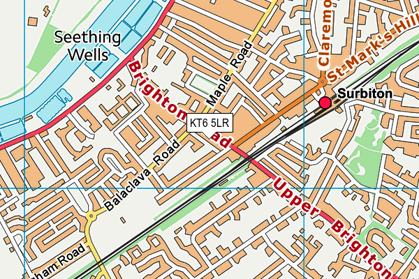 KT6 5LR map - OS VectorMap District (Ordnance Survey)