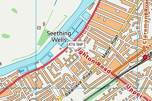 KT6 5NP map - OS VectorMap District (Ordnance Survey)