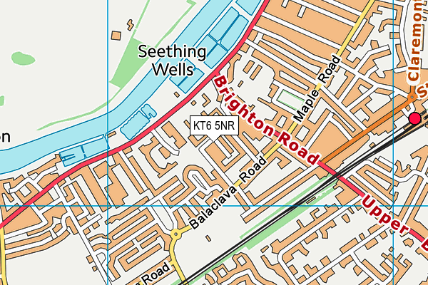 KT6 5NR map - OS VectorMap District (Ordnance Survey)
