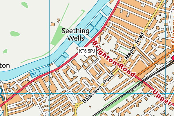 KT6 5PJ map - OS VectorMap District (Ordnance Survey)