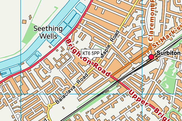 KT6 5PP map - OS VectorMap District (Ordnance Survey)