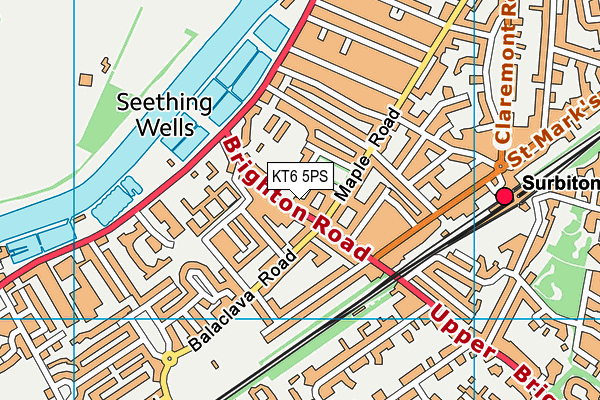 KT6 5PS map - OS VectorMap District (Ordnance Survey)