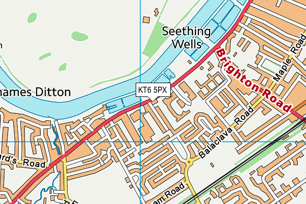 KT6 5PX map - OS VectorMap District (Ordnance Survey)