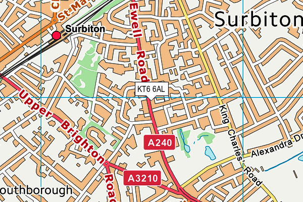 KT6 6AL map - OS VectorMap District (Ordnance Survey)