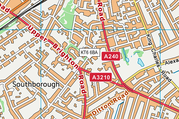 KT6 6BA map - OS VectorMap District (Ordnance Survey)