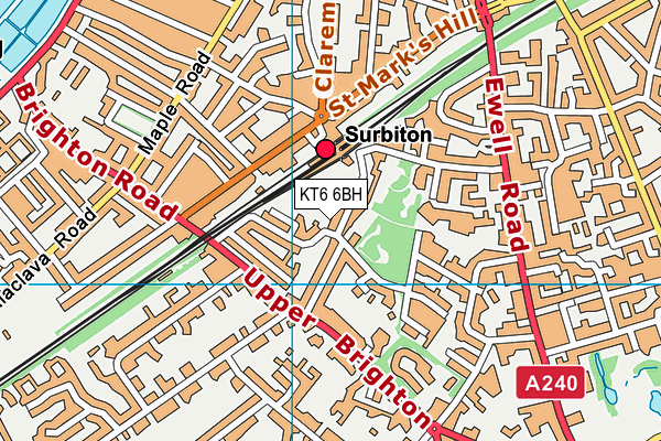 KT6 6BH map - OS VectorMap District (Ordnance Survey)