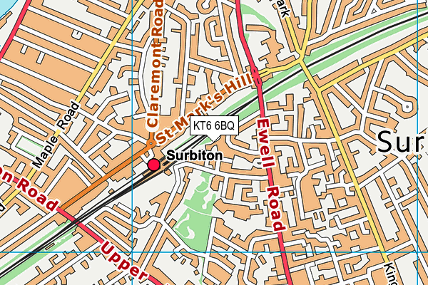 KT6 6BQ map - OS VectorMap District (Ordnance Survey)