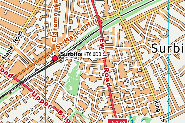 KT6 6DB map - OS VectorMap District (Ordnance Survey)