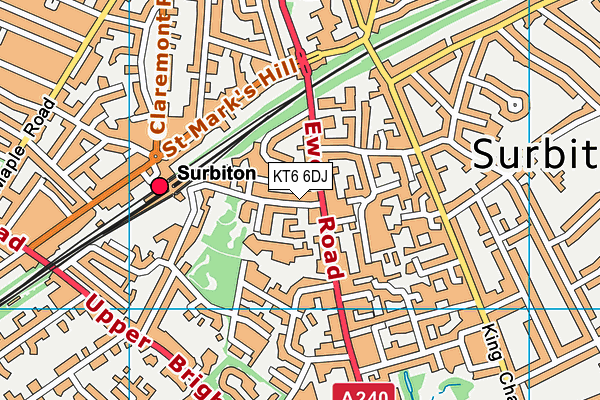 KT6 6DJ map - OS VectorMap District (Ordnance Survey)